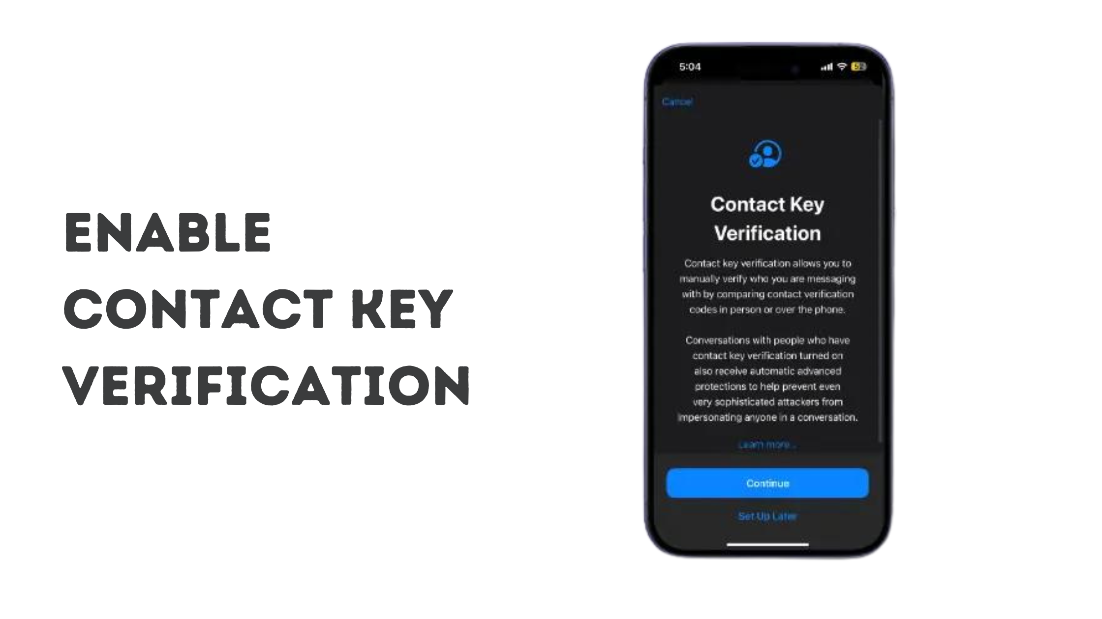 Enable contact key verification